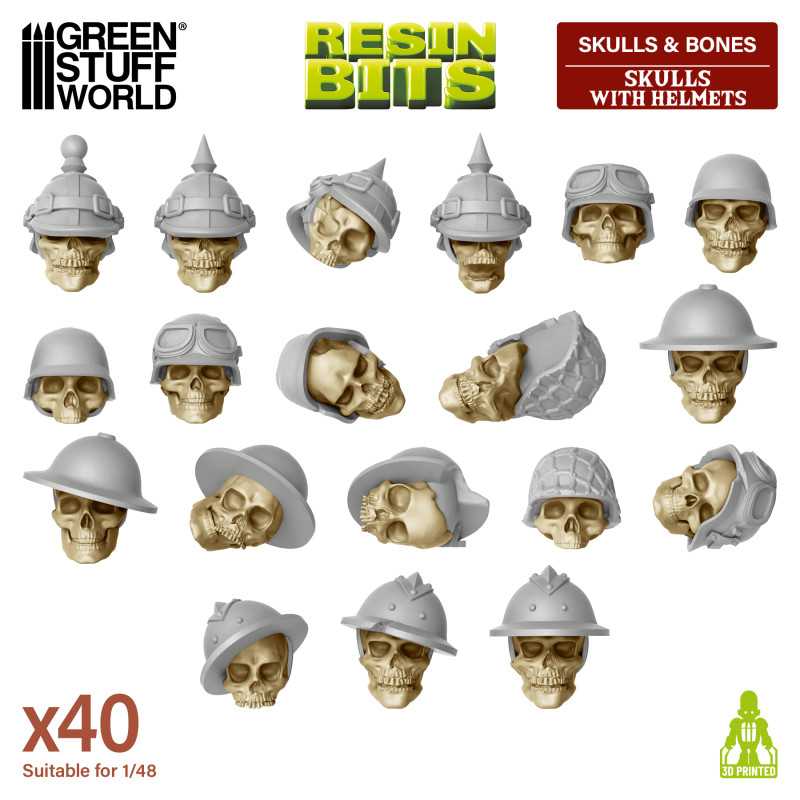 GSW Resin Basing Set - Skulls with Helmets 1:48