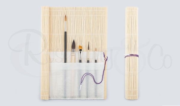 Rosemary & Co Bamboo Brush Roll transport