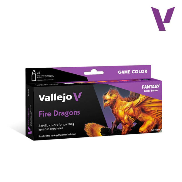 Vallejo Game Color Paint Set - Fire Dragons (8 colors)