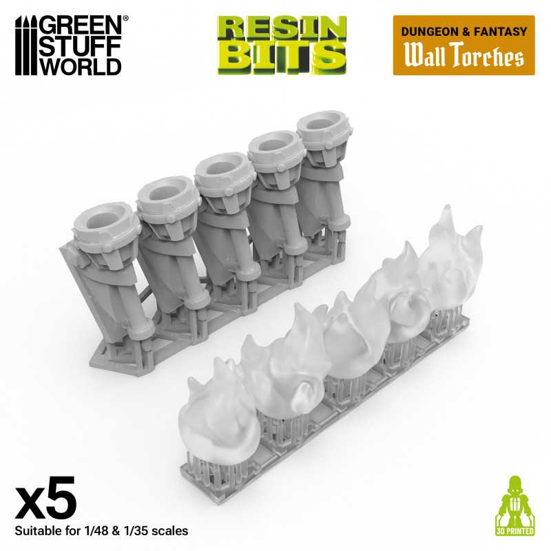 GSW Resin Basing Set - Wall Torches for 3mm LED