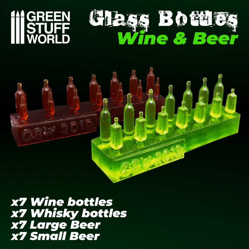 GSW Resin Basing Set - Wine and Beer Bottles - Clear