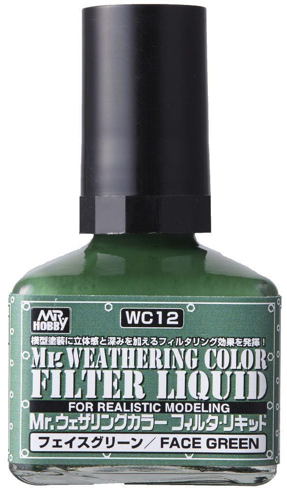 Mr Hobby Mr. Weathering Color - Filter Liquid Face Green - 40ml