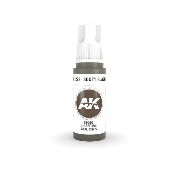 AK Interactive 3rd Gen Acrylics 17ml - Sooty Black Ink