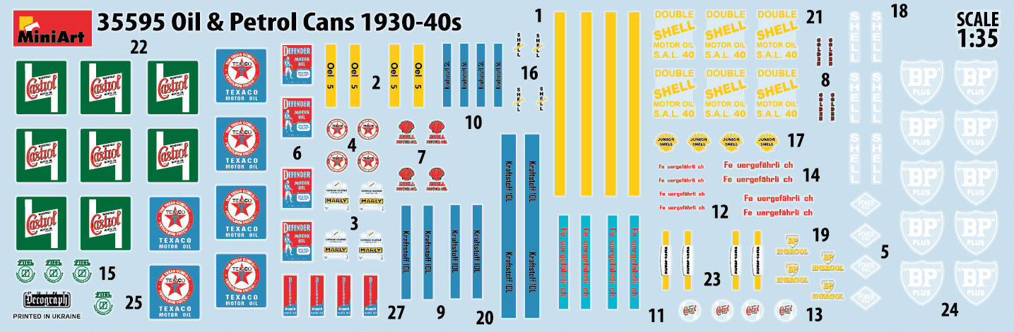 MiniArt - 1/35 Oil & Petrol Cans 1930-40s