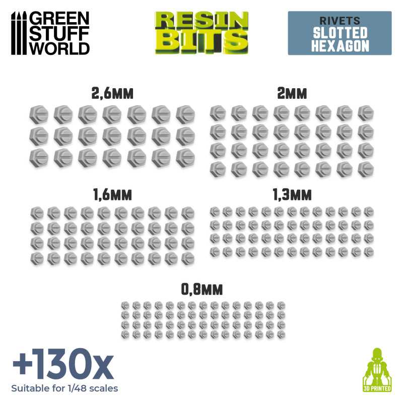 GSW Resin Basing Set - Micro Rivets - Hexagon