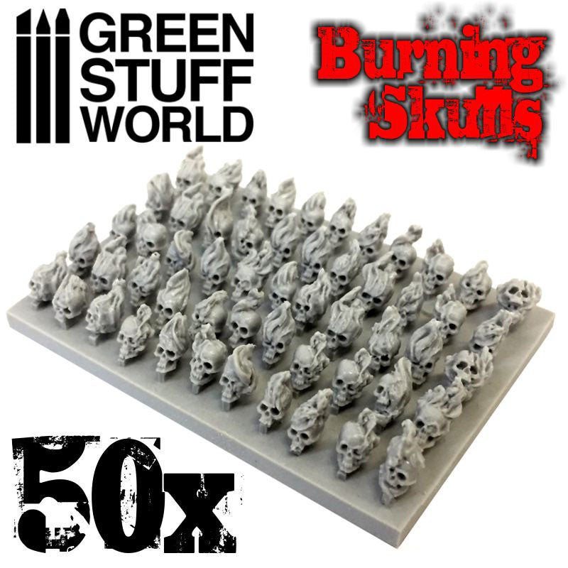 GSW Resin Skulls - Burning Human Skulls x50