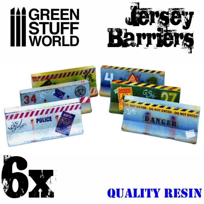 GSW Resin Basing Set - Jersey Barriers x6