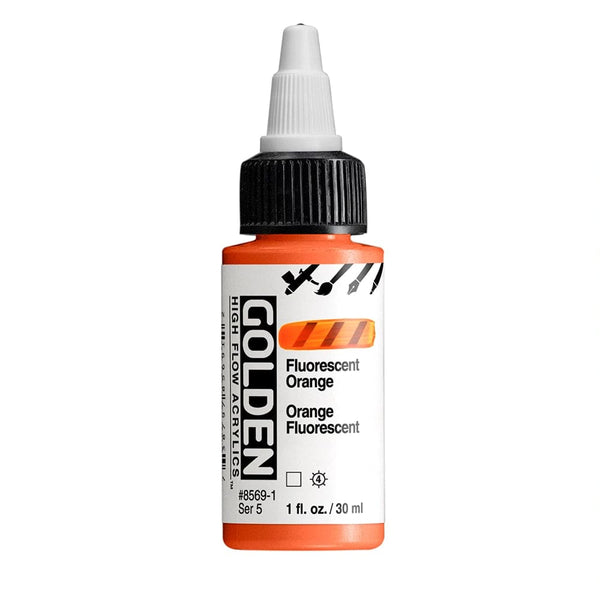 Golden High Flow Acrylics 30ml - Fluorescent Orange