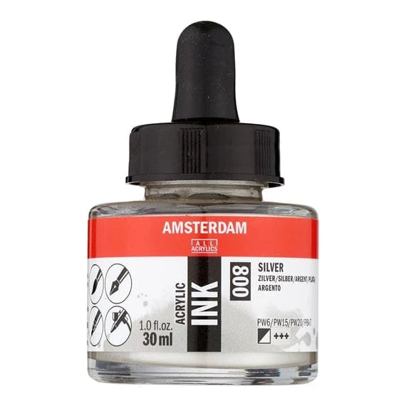Amsterdam Acrylic Inks 30ml - Silver