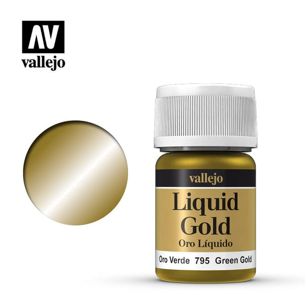 Vallejo Alcohol Based Metallics Liquid Green Gold 35ml