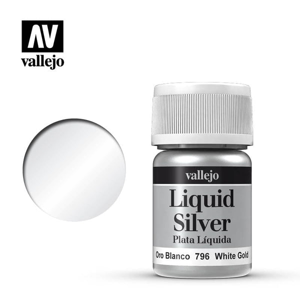 Vallejo Alcohol Based Metallics Liquid White Gold 35ml
