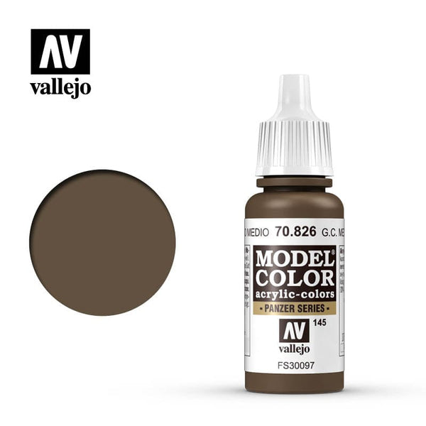 Vallejo Model Color Medium Brown 17ml - (129) prev. German Camouflage Medium Brown