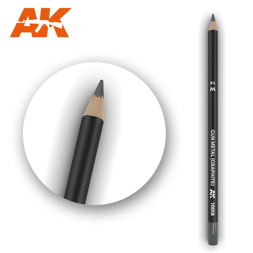 AK Interactive Watercolor Pencil Gun Metal (Graphite)