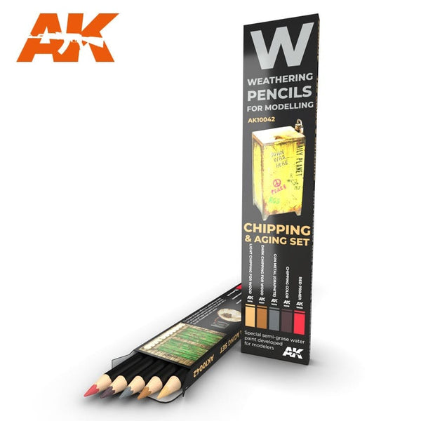 AK Interactive Weathering Watercolor Pencil Set - Chipping