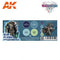 AK Interactive 3rd Gen Acrylics Wargame Color set - Blue Plasma and Glowing Effects