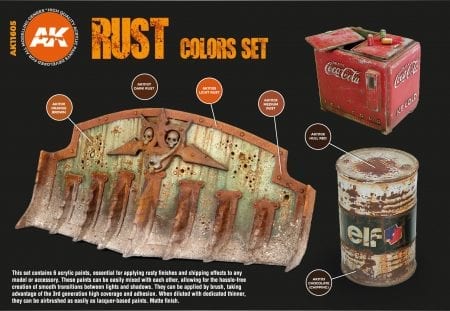 AK Interactive 3rd Gen Acrylics Paint set - Rust Colors