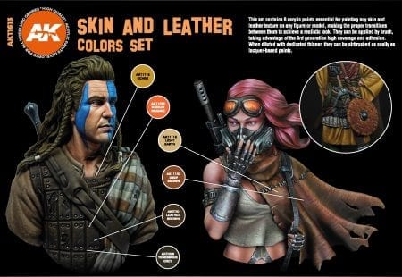 AK Interactive 3rd Gen Acrylics Paint set - Skin & Leather Colors