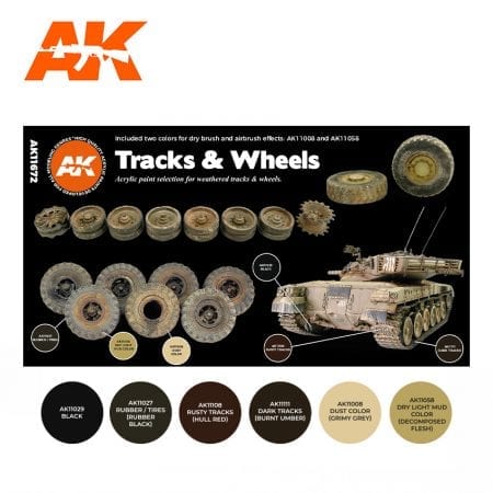 AK Interactive 3rd Gen Acrylics Paint set - Tracks & Wheels Colors