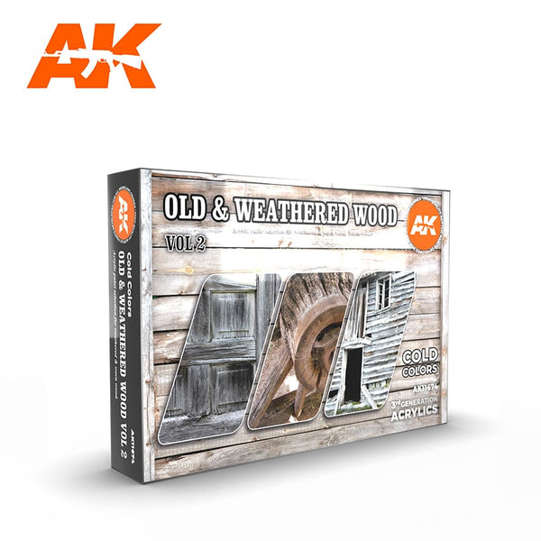 AK Interactive 3rd Gen Acrylics Paint set - Old & Weathered Wood Vol. 2