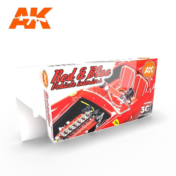 AK Interactive 3rd Gen Acrylics Paint set - Red & Blue Vehicle Interiors