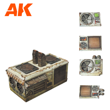 AK Interactive Wargame & Diorama Scenography Objects 30-35mm - Air Conditioning set