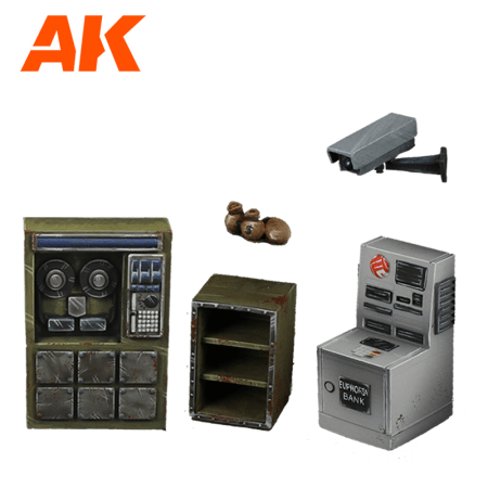 AK Interactive Wargame & Diorama Scenography Objects 30-35mm - Bank Scenography set