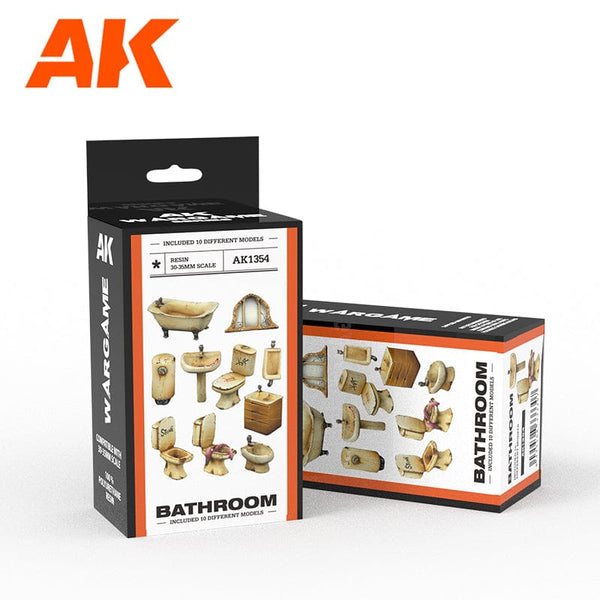 AK Interactive Wargame & Diorama Scenography Objects 30-35mm - Bathroom set