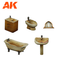 AK Interactive Wargame & Diorama Scenography Objects 30-35mm - Bathroom set