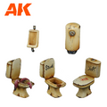 AK Interactive Wargame & Diorama Scenography Objects 30-35mm - Bathroom set