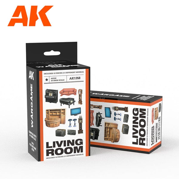 AK Interactive Wargame & Diorama Scenography Objects 30-35mm - Living Room Scenography set