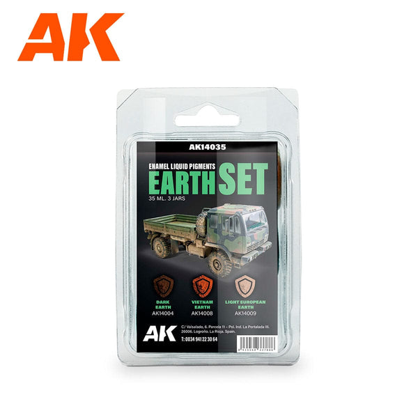 AK Interactive Enamel Liquid Pigment Earth set 35ml  (3 ref)