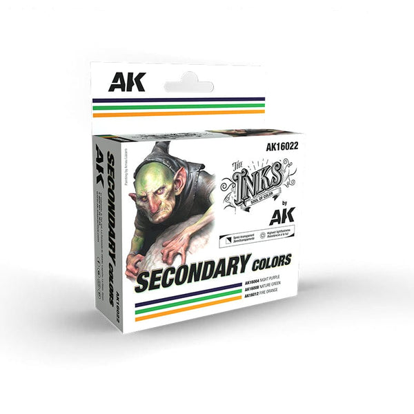 AK Interactive Acrylic Inks 30ml - Secondary Colors Set
