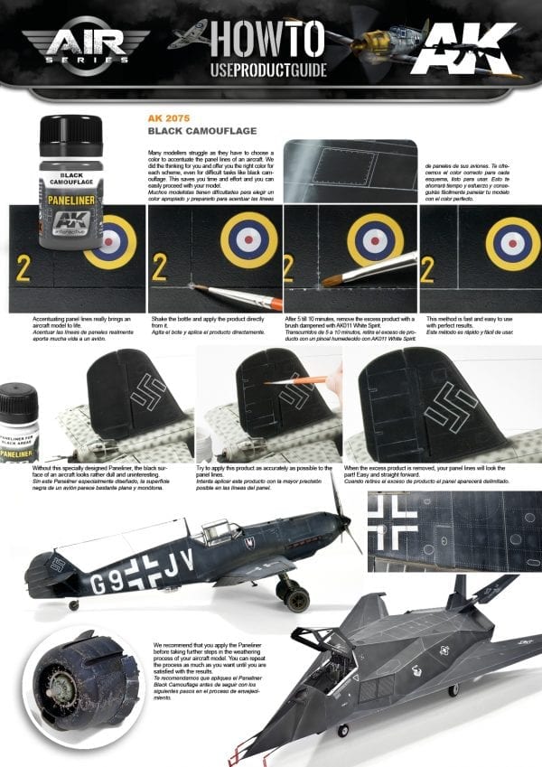 AK Interactive Paneliner For Black Camouflage