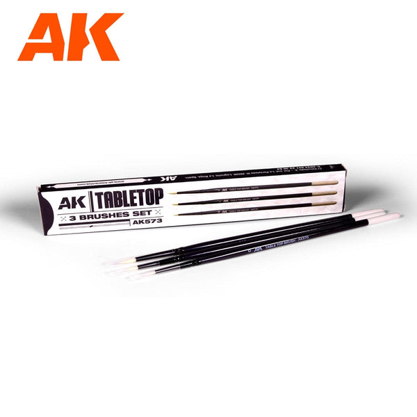 AK Interactive Table Top Brushes Set - Size 0, 1 & 2