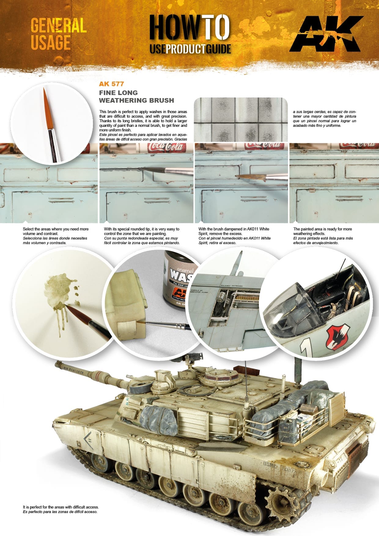 AK Interactive Weathering Brush - Fine Long