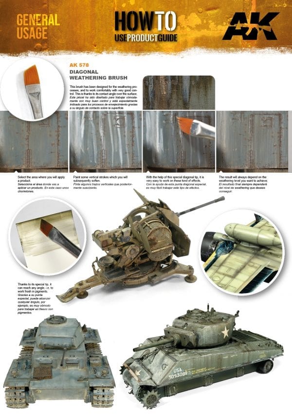 AK Interactive Weathering Brush - Diagonal