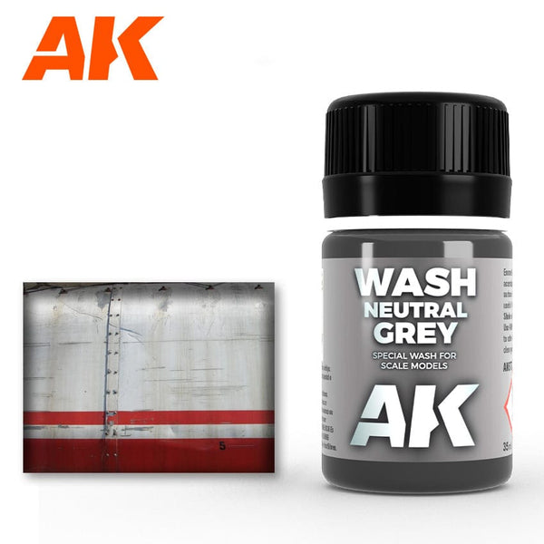 AK Interactive Neutral Grey Wash for White & Black 35ml