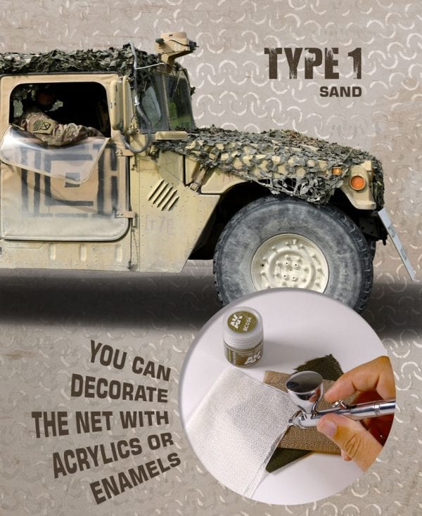 AK Interactive Regular Camouflage Net Type 1 - Sand