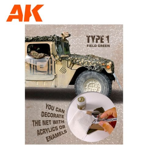 AK Interactive Regular Camouflage Net Type 1 - Field Green