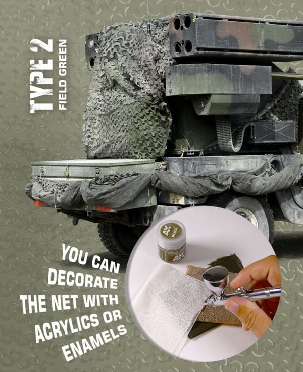 AK Interactive Regular Camouflage Net Type 2 - Field Green