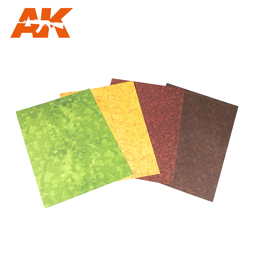 AK Interactive Leaves Punching Sheet Set (4 pcs, A4 size)