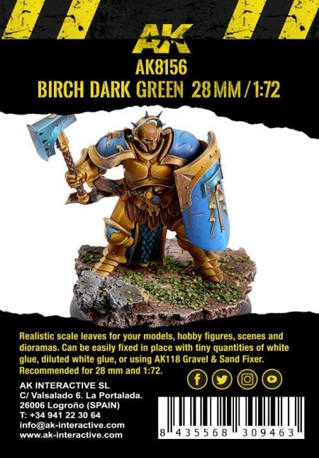 AK Interactive High Quality detailed Birch Dark Green Leaves - 28mm 1/72