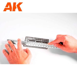 AK Interactive Metallic Multi-scale Triangular Ruler