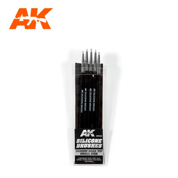 AK Interactive Silicone Brushes - Medium Hard Tip - Small x5