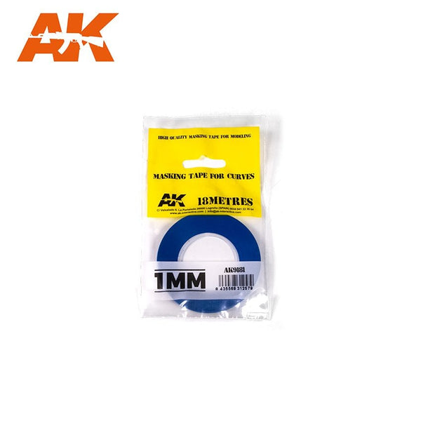 AK Interactive Blue Masking Tape for Curves - 1mm