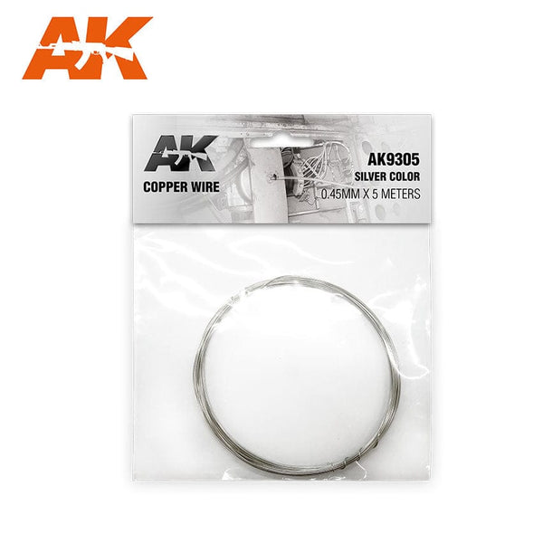AK Interactive Copper Wire Silver - 0.45mm x 5 meters