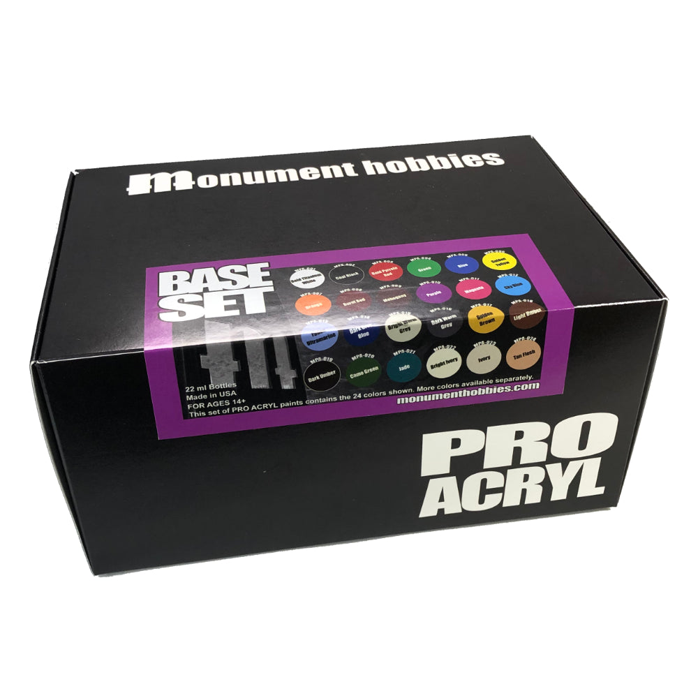 Monument Hobbies Pro Acryl Base Paint Set - 24 Colors