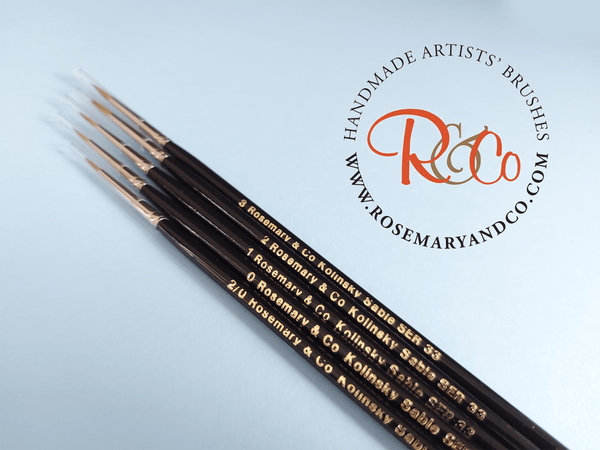 Rosemary & Co Series 33 - Kolinsky Sable - All-around Brush Kit (Size 2/0, 0, 1, 2 & 3)