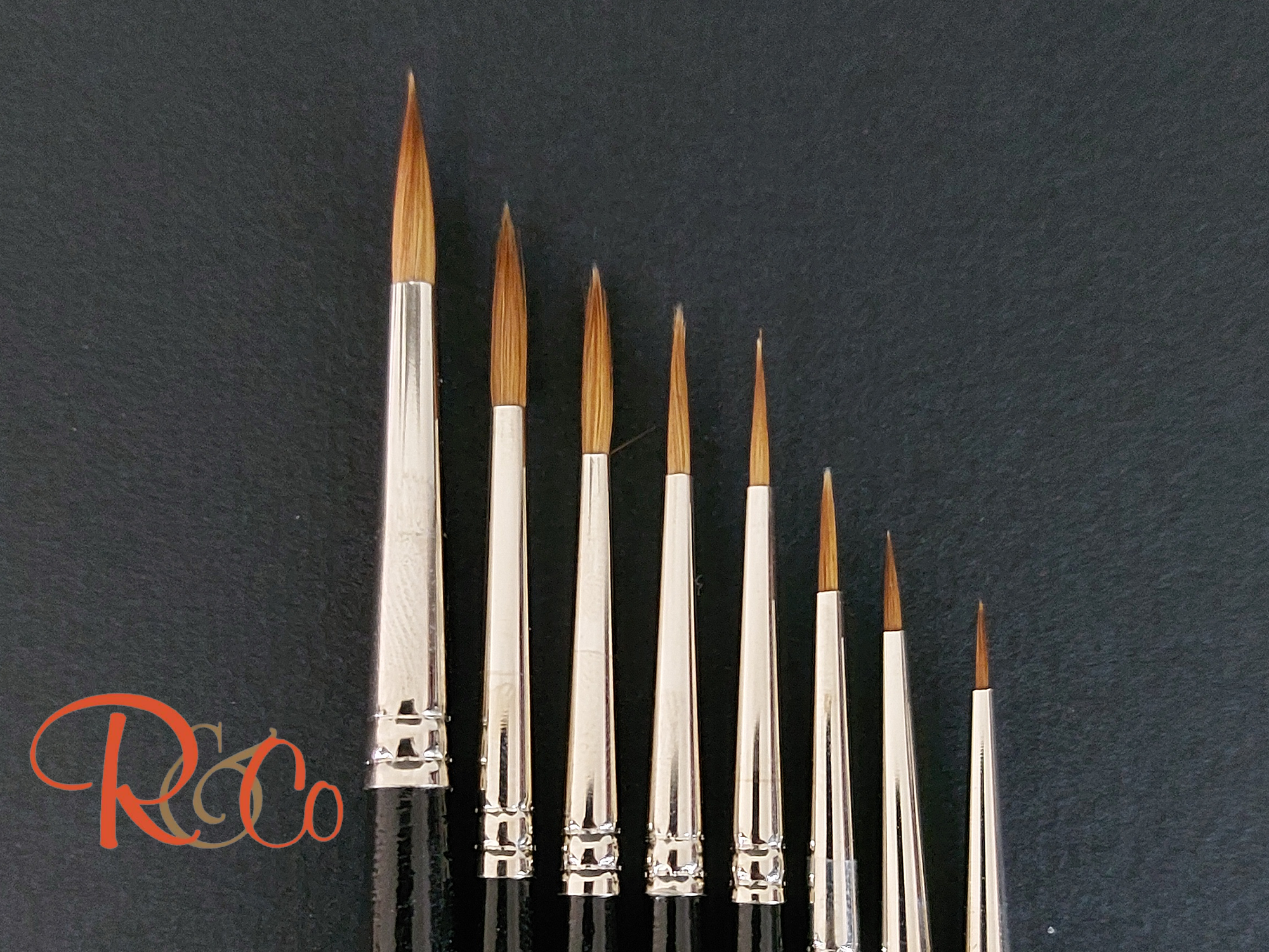 Rosemary & Co Series 33 - Kolinsky Sable - Master's Brush Kit (Size 10/0, 3/0, 2/0, 0, 1, 2, 3 & 4)