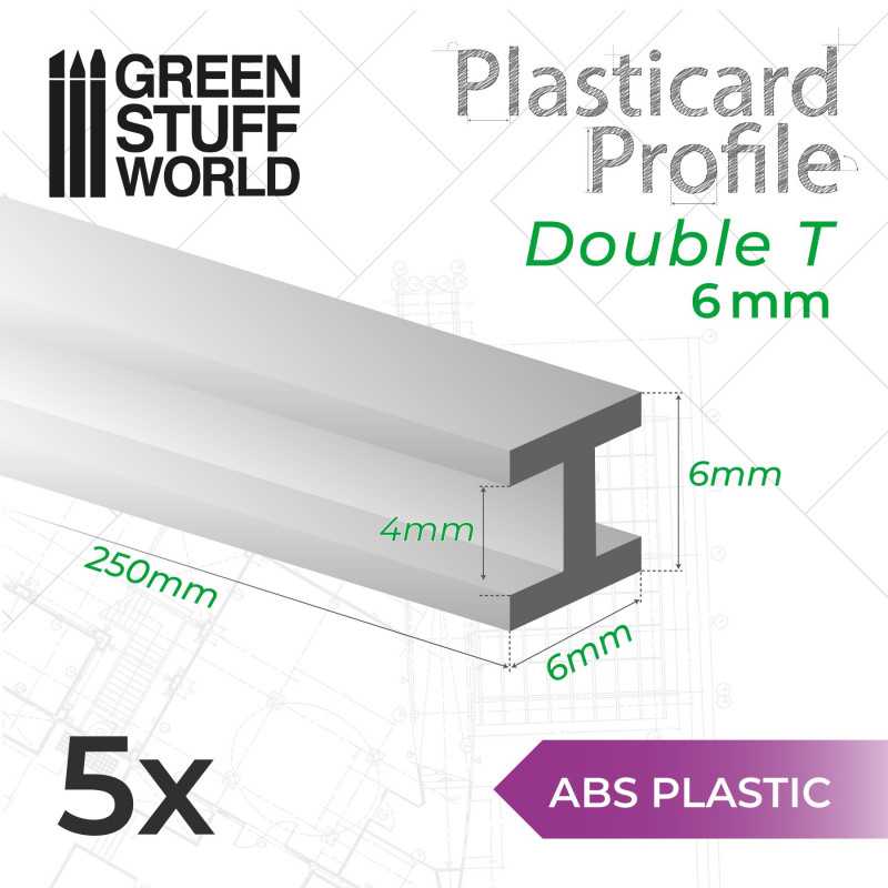 GSW Plasticard -  H Beam Columns 6mm x5